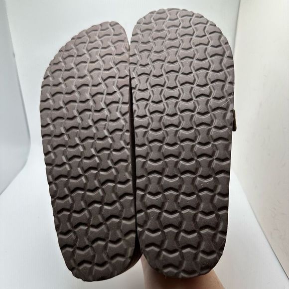 CUSHIONAIRE Women's Genuine Leather Cork Footbed Clog with +Comfort 8.5 BROWN - Picture 5 of 7